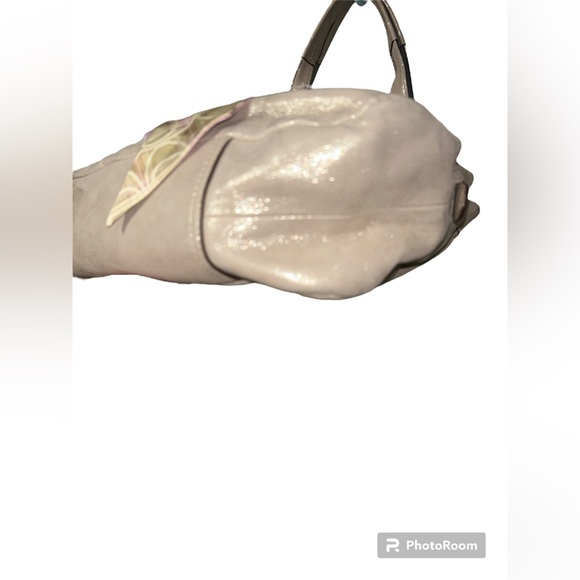 Coach Gold Metallic Shimmer Hobo Bag with Coach Twilly Size: 14 x 9 x 5 - Picture 4 of 14